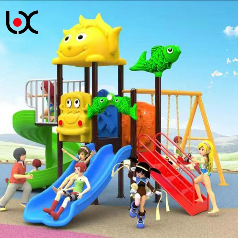 Kids outdoor safety high quality playground plastic garden outdoor playground equipment slide