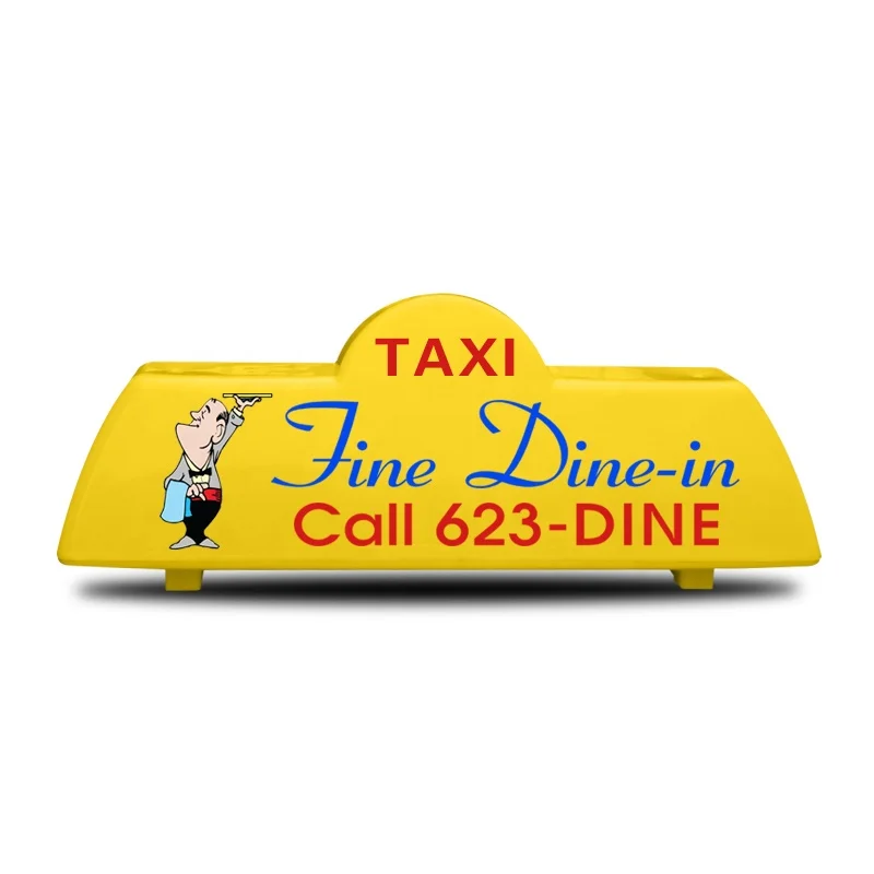 New Design Yellow Car top lamp new magnet or pull hook type slim taxi lamp