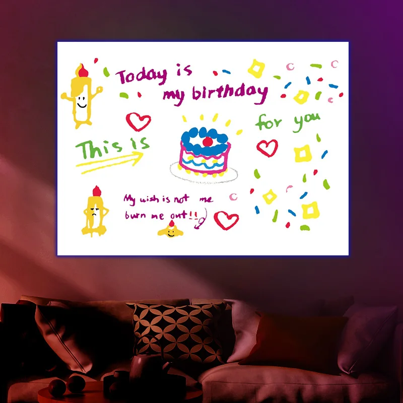 customized mini ins style cute graffiti birthday wall projection lamp