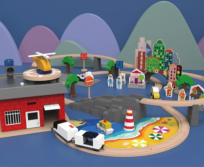 Classic Train Track Building Blocks Action Train Car Toy for Kids