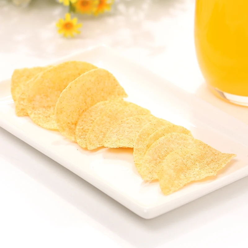 Low price Chinese chips 105g canned puffed food snack potato chips exotic snack potato chips