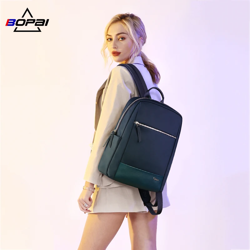  BOPAI korean fashion bag pack for ladies large capacity travel lightweight casual waterproof 14 inch laptop women