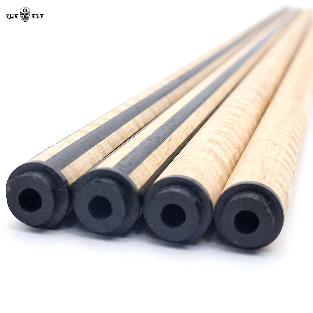 Cueelf 2020  high quality with carbon core inside curly ebony 12pcs spliced carom cue shaft