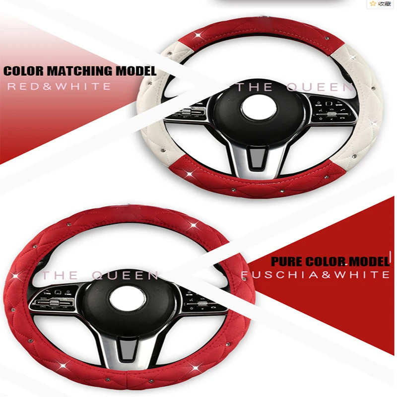 Wholesale Four Seasons Universal 38cm Female Style wheel steering covers bling