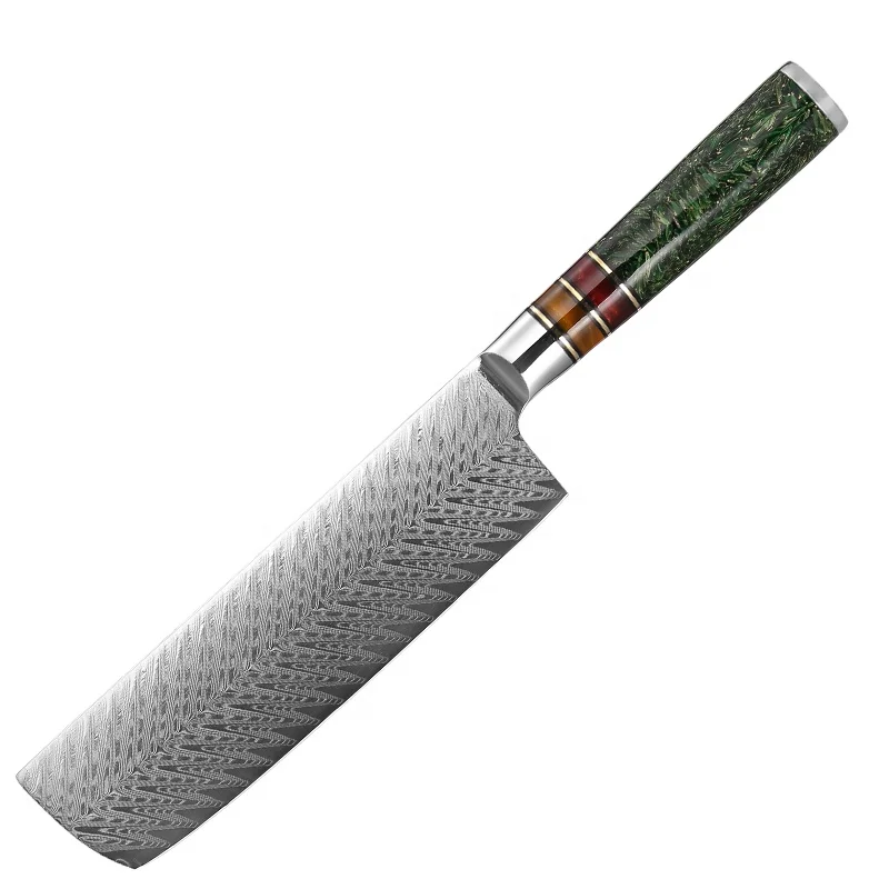 Multifunctional advanced  light weight damascus steel Nakiri knife home canteen kitchen peeling blade tools mini kitchen knife