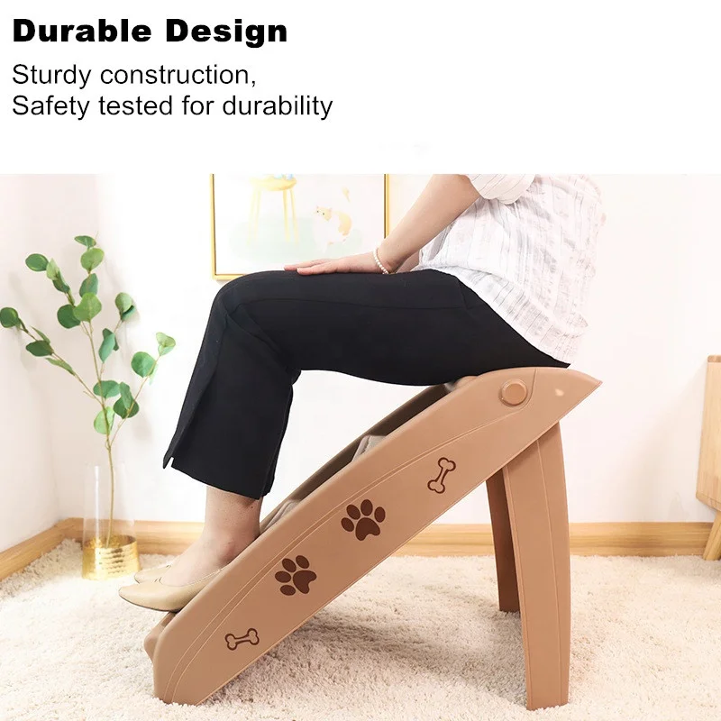 Переносная пластиковая лестница для собак и кошек нескользящая Складная рампа подъема по лестнице