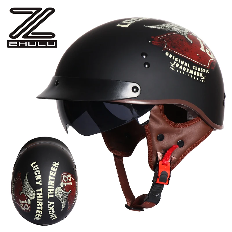 Dot Certification ABS economy Motorcycle Vintage Open Half Face Helmet