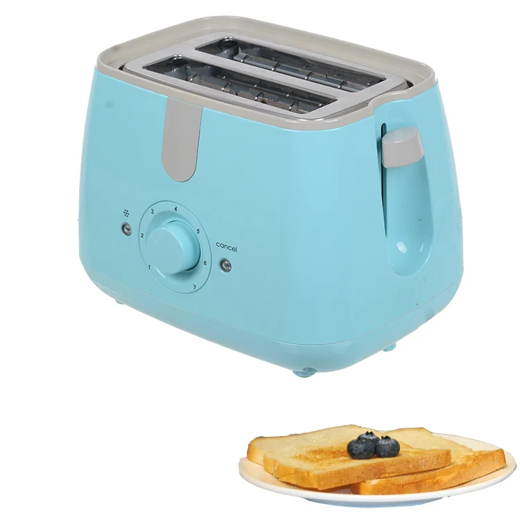 Nordic Colorful Temperature Control Toast Vintage Retro 2 Slice Sandwich Toaster With Stainless Steel Panel