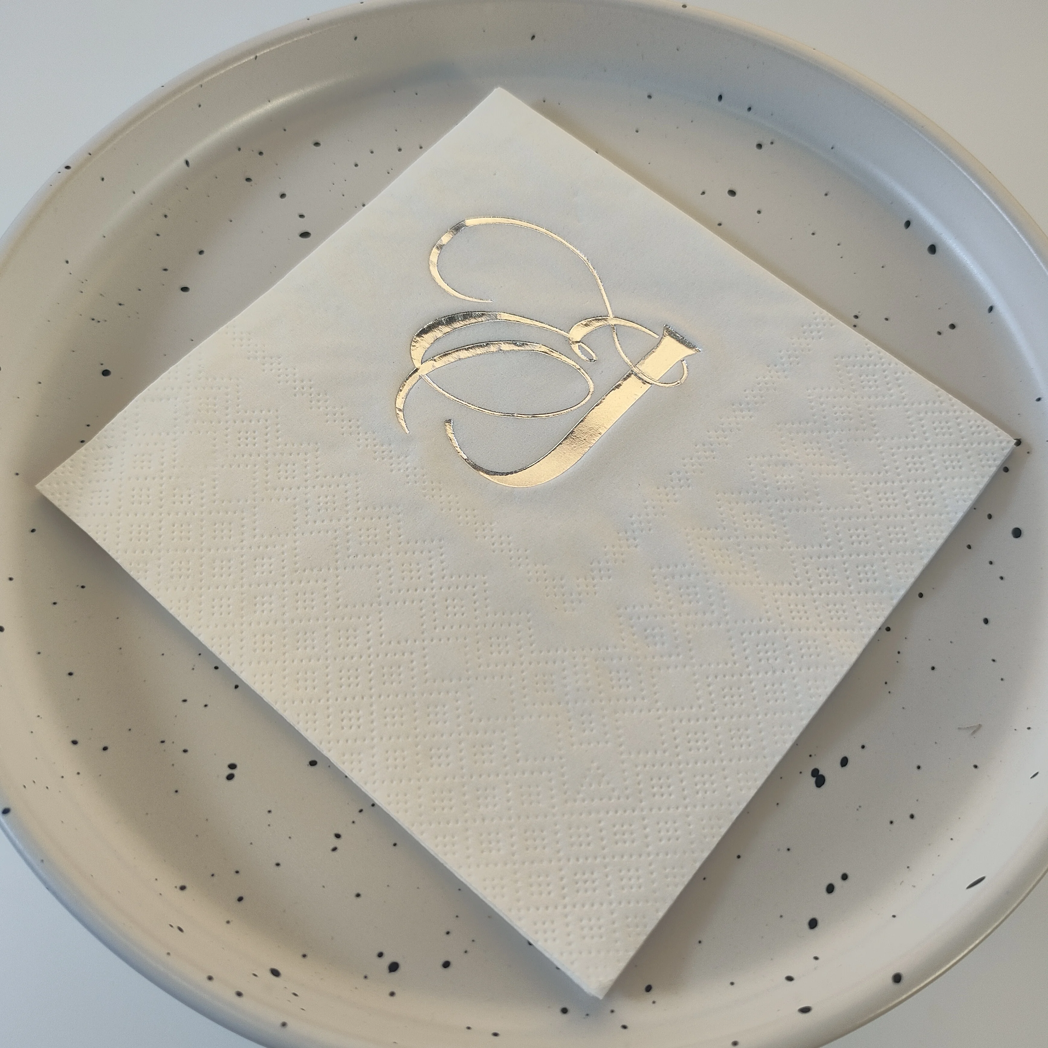 Custom printed tissue paper Napkins Dinner Luncher Table Napkins with Hot stamping silver Logo