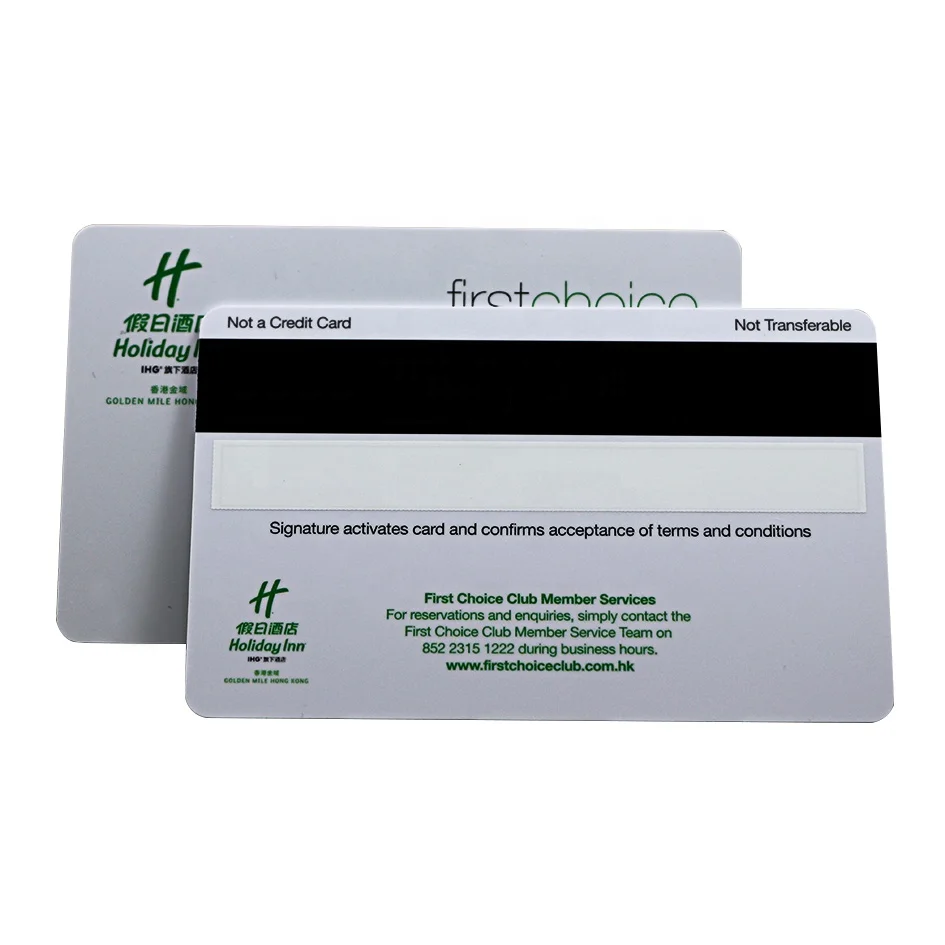 Customized Plastic VIP Membership Magnetic Stripe Card For Hotel Loyalty Program