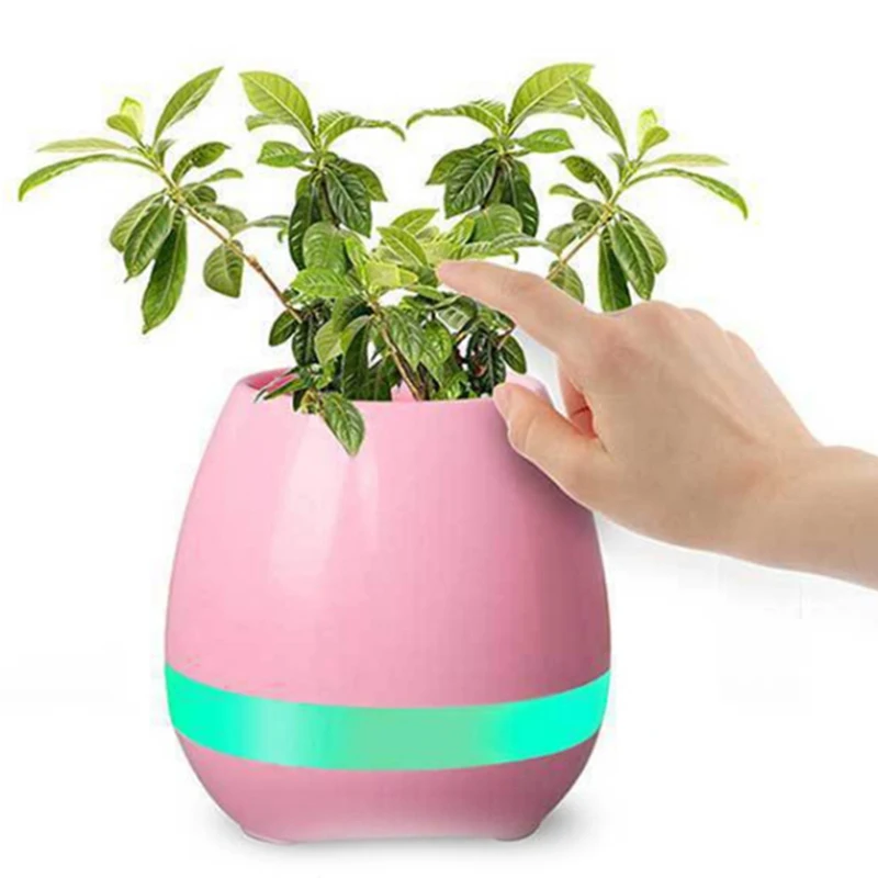 Creative Flowerpot Non-destructive Sound Quality Speaker Wireless Connection Speaker Sensor Color Changing Light Speaker Y-1545
