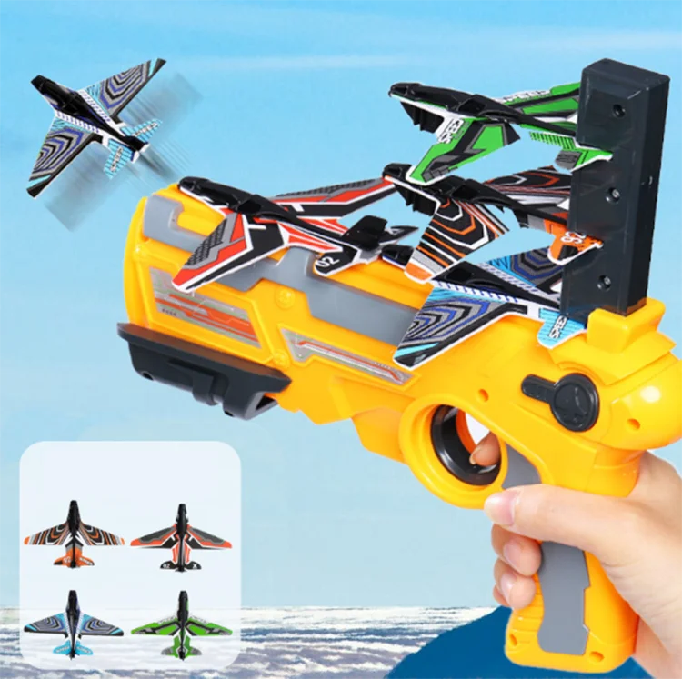 Amazon hot sale2021 Hot Sale Air Combat Catapult Foam Aircraft flying Launcher Toy Glider Flying Gun Toy Outdoor Games