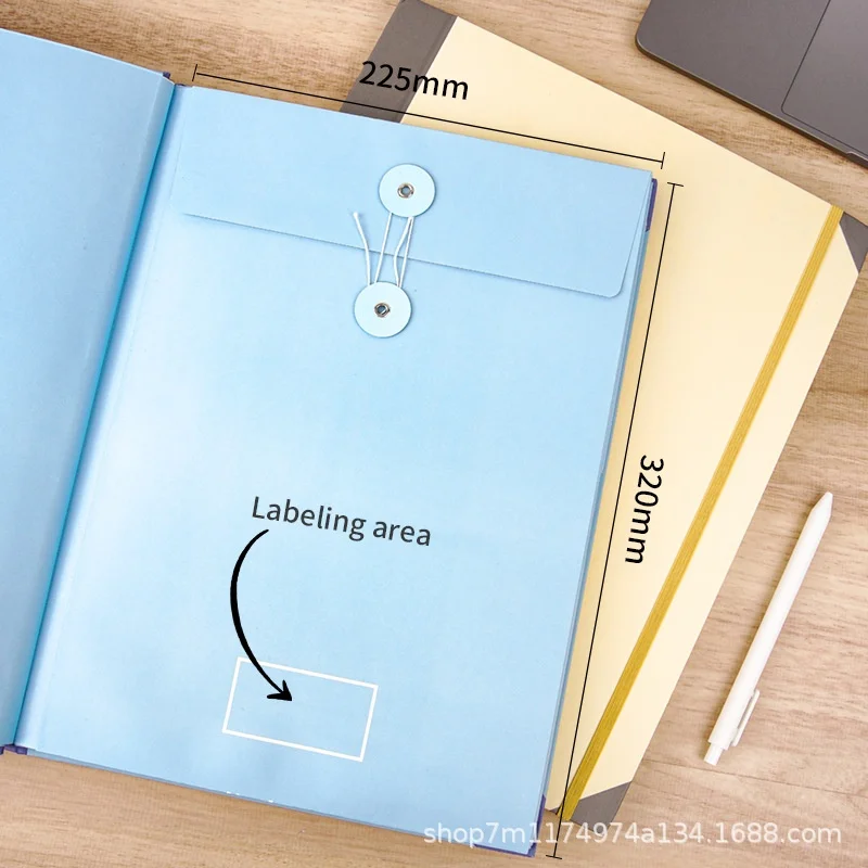 Paper Document Bag In Case I Go Missing Binder with Manila Flap Pocket Accordion Folder A4 Important Document Binder