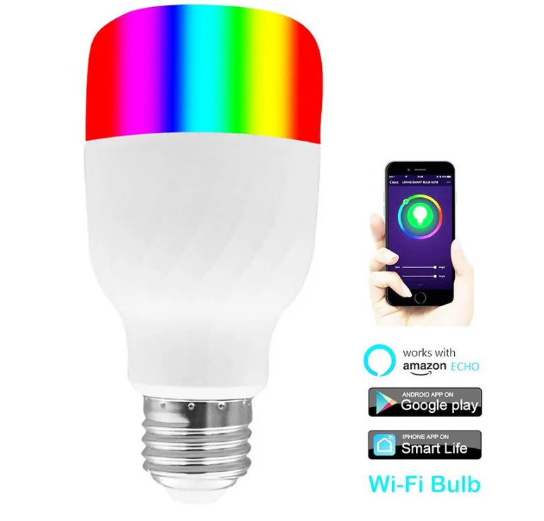 Smart LED Bulb A60 A19 Zigbee 7w 10w 950lm RGBCW Color E27 E26 B22 WIFI Voice Control Dimmable Light Bulbs