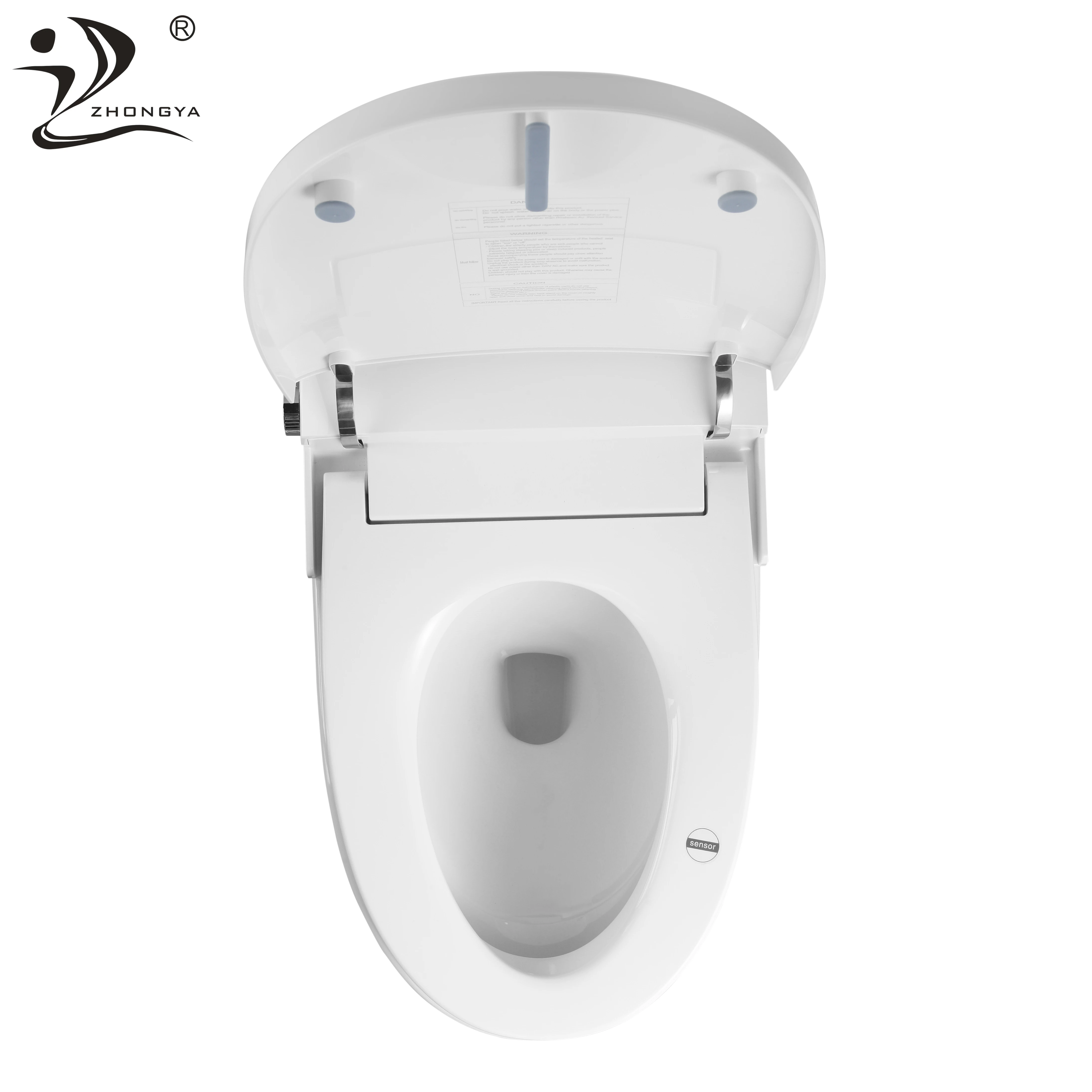 ZHONGYA Oem E525 hot sale one piece intelligent toilet bowl floor mounted bathroom smart toilet with water tank