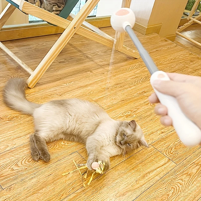 New Design Customizable Luxury Retractable Pet Tease Interactive Cat Toys Cat Teaser Stick For Indoor Playing