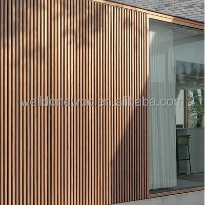 Factory Cheap Price Exterior Wall Decoration Panel Cladding Siding Or Facades Wpc Fluted Wall Panel
