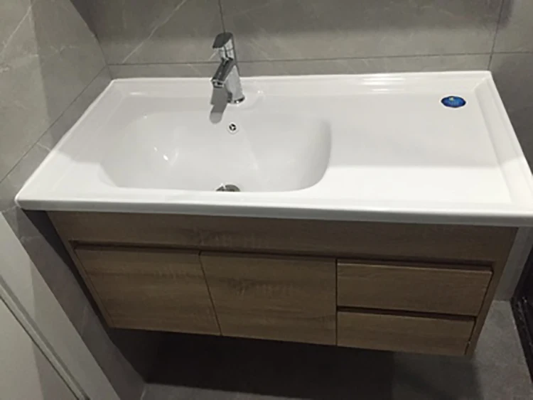Free Standing Water Resistant Sink With Wall Hang Bathroom Cabinet Mirror