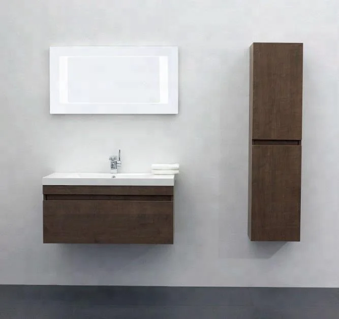 White melamine carcass cabinet MDF PVC thermofoil door bathroom vanity