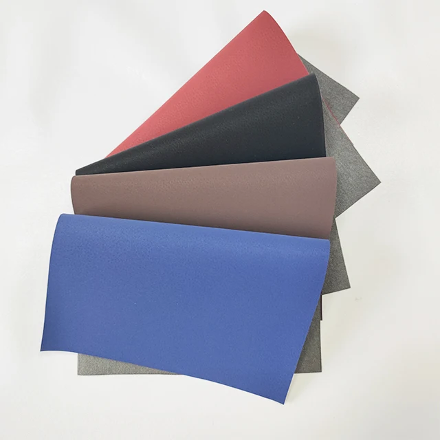 Suede PU Base Shoe Lining Leather Non Woven Backing Pig Skin PU Leather For Box