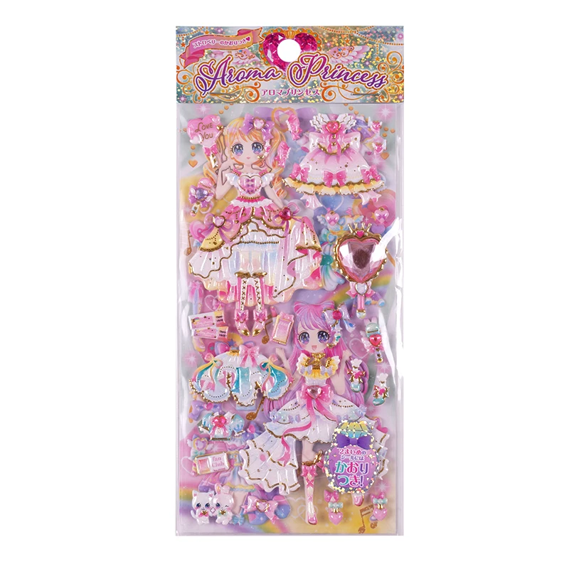 SHANLE Wholesale Kawaii Girl Dress up Puffy Sticker Cartoon Anime Character Wardrobe Sticker Custom Cute Princess Bubble Sticker