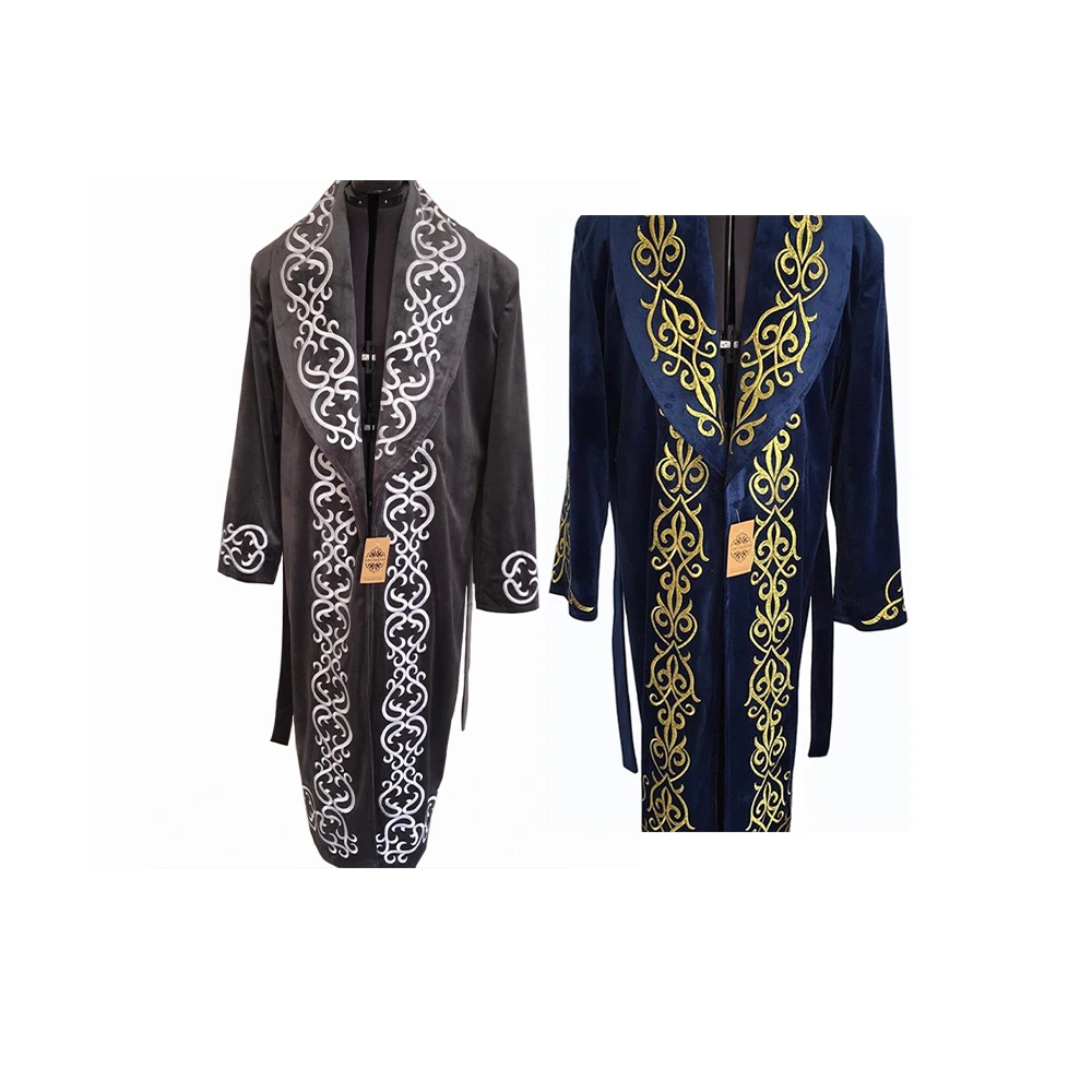 
Kazakh Feature Men Winter Chapan Clothing Overcoat 