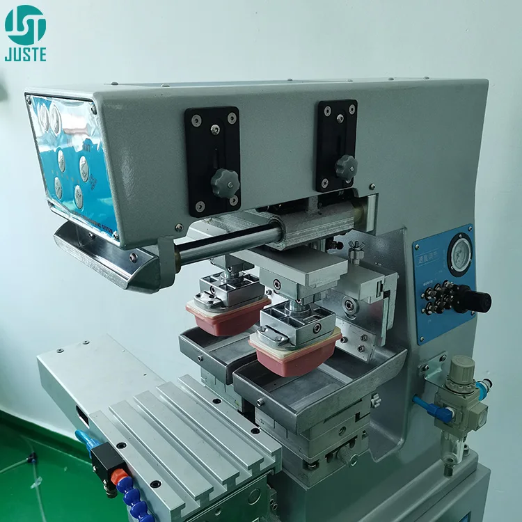 2 Color Pad Printer Fully-Automatic Fully Automatic Feeder Slipper Fans Spd Pad Printing Machine for Note Clothes Golf Tees Tube