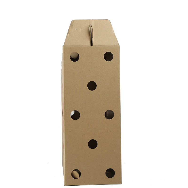 Custom Kraft Hole Paper Cardboard Animals Pet Carriers Carton Box Chick Shipping Boxes With Handle