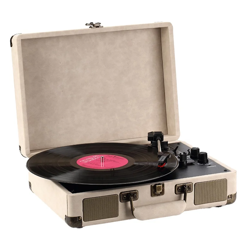 Factory Direct sale 3 Speeds Portable clear cover  USB  Radio  LP Vinyl Turntable Player