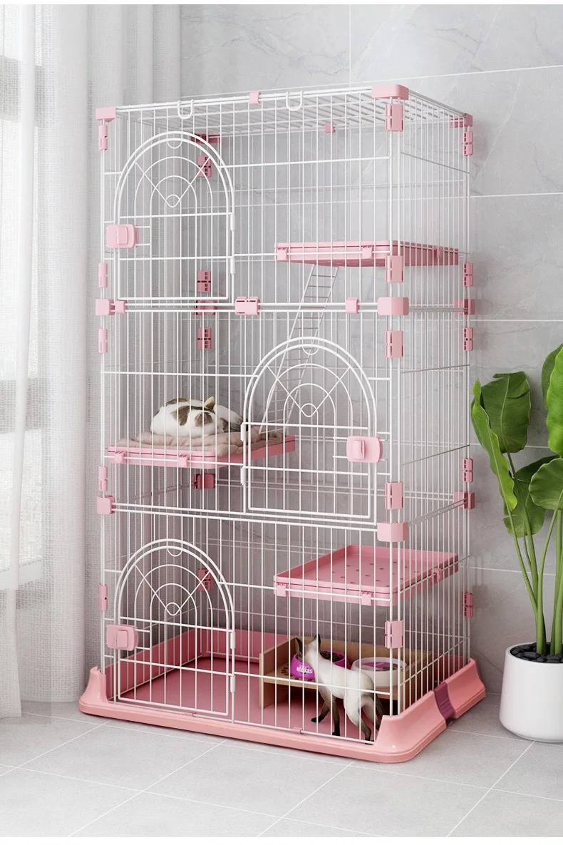 Wholesale stainless chicken coop rabbit playpen large diy cat outdoor metal cage enclosure three layered pet cat cage
