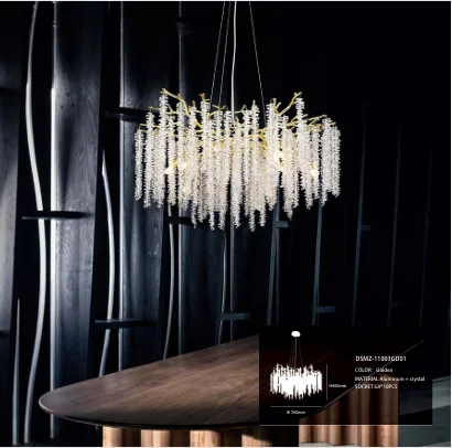 Luxury Living Room Lamp Crystal Ceiling Lamp Villa Banquet Decoration Tree Branch Crystal Chandelier