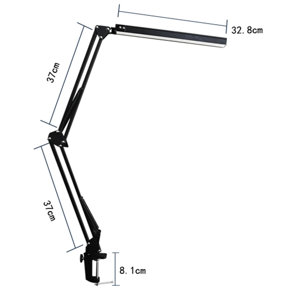 Folding Long Arm Clip Eye Protection Reading Lamp 3 Modes Lighting Brightness Adjustable Flexible USB LED Office Desk Lamp