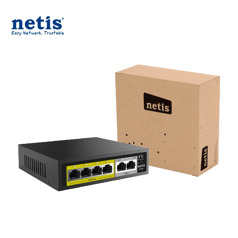 Китайский производитель 4 + 2 порта коммутатор 4poe 2RJ45 100m стандартный Poe