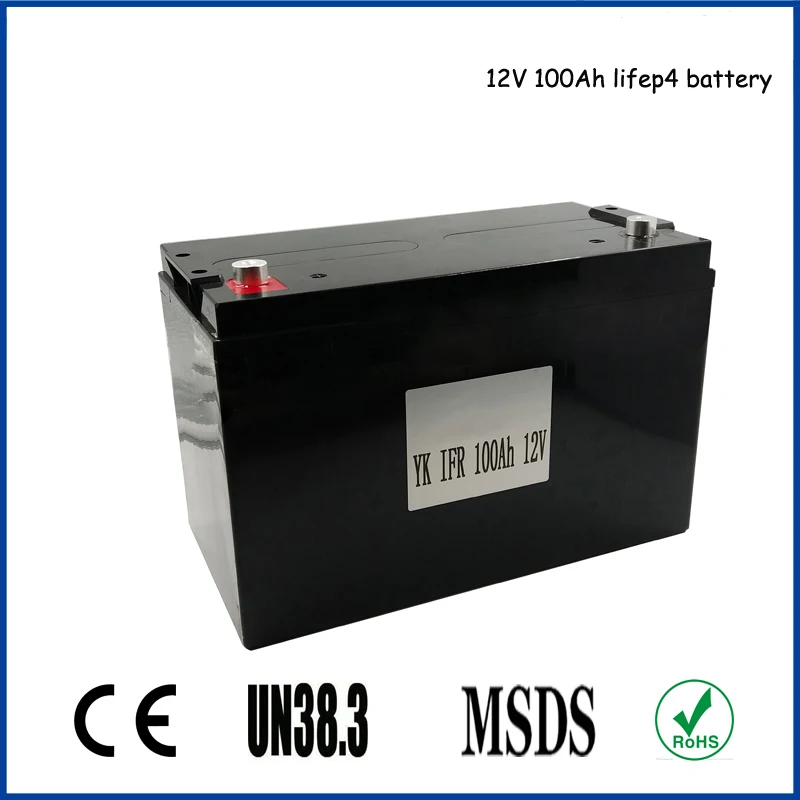 High quality safe Rechargeable 12V 100Ah LiFepO4 lithium ion batteries pack for motor homes EV car