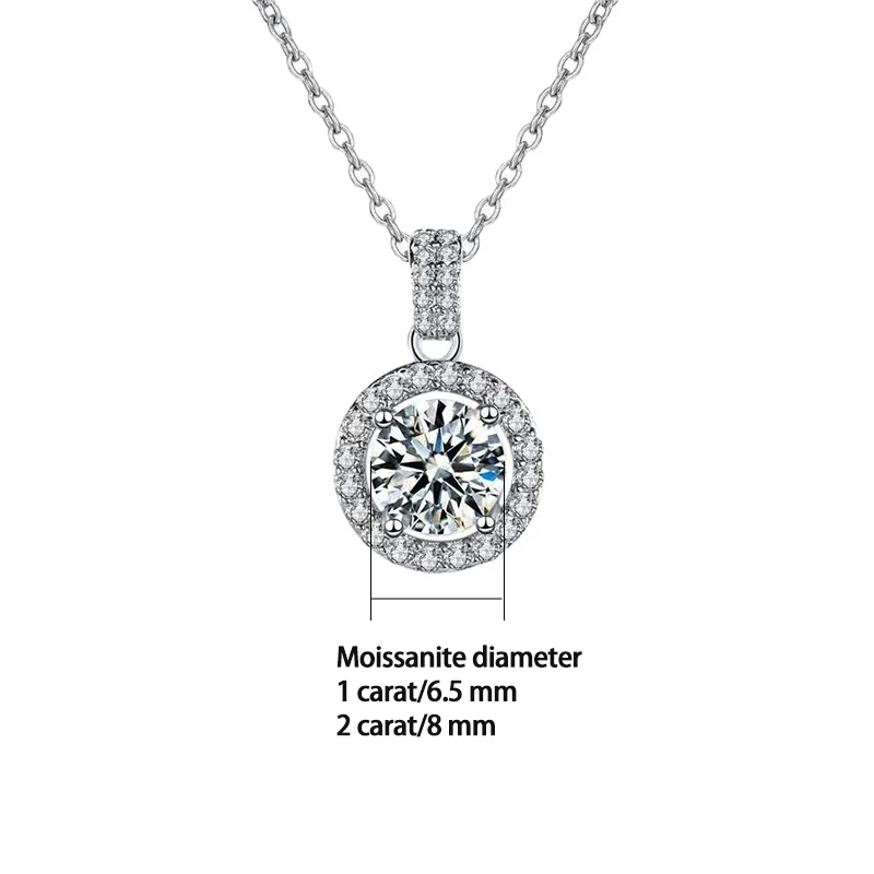 Высокое качество S925 стерлингового серебра Муассанит бриллиантовое ожерелье женские ювелирные изделия