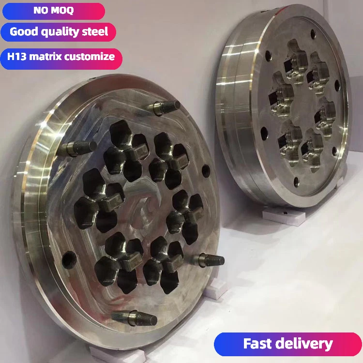 architectural industry extruded H13 steel matrix multiple cavities aluminum profile extrusion die mould