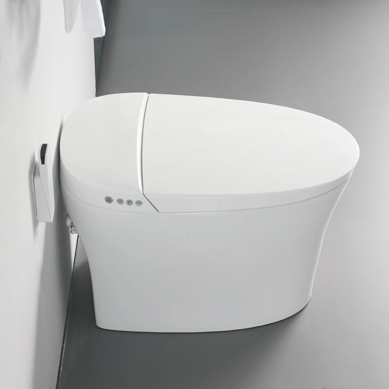 Hotel one piece tankless ceramic electric intelligent smart toilet with bidet