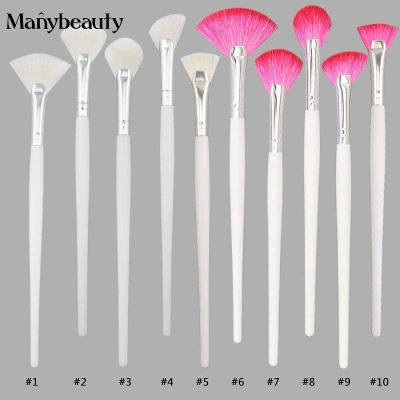 Soft Makeup Fan Brush Face Mask Cosmetic Customized Logo Pink Small Mascara White Make Up Pink Facial Fan Brushes For Facial