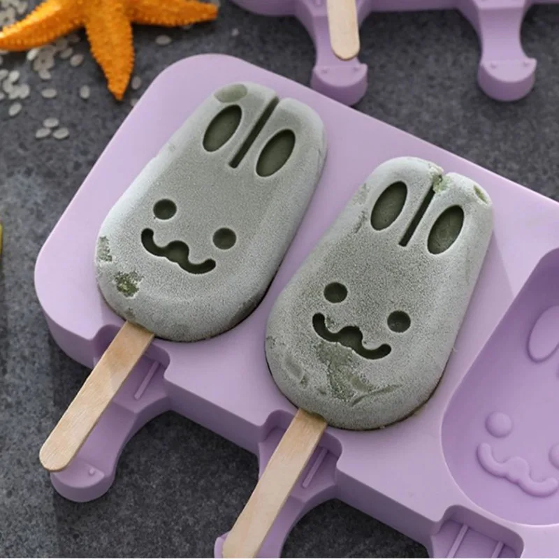 Silicone Popsicle Molds Custom Ice Cube Tray Mold DIY Homemade Frozen Ice Popsicle Ice Cream Mold