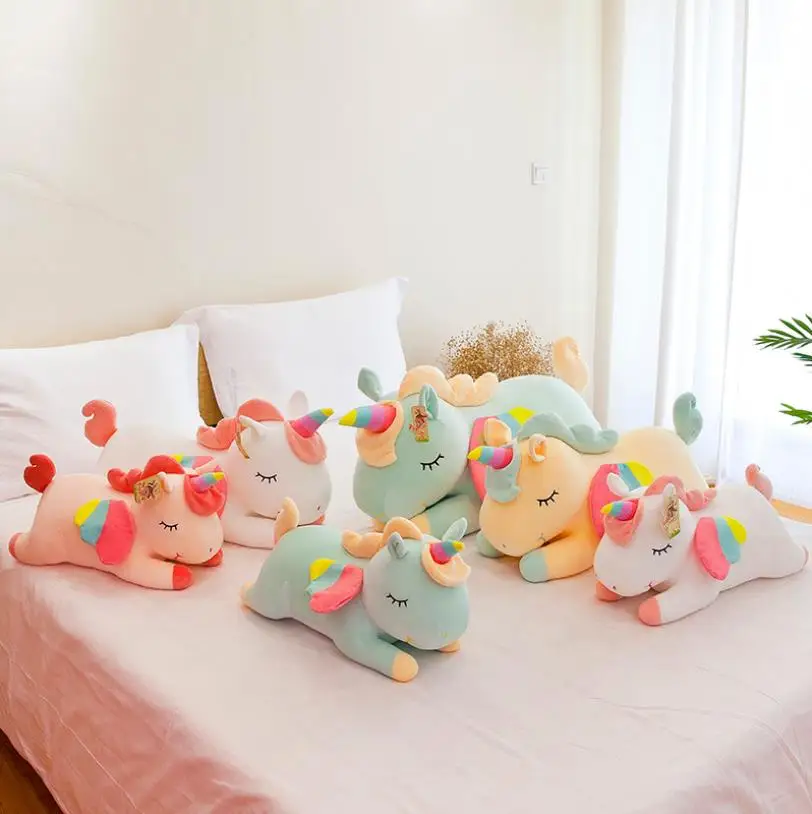 Creative plush toy large lying unicorn doll with the same fashion pillow children gift