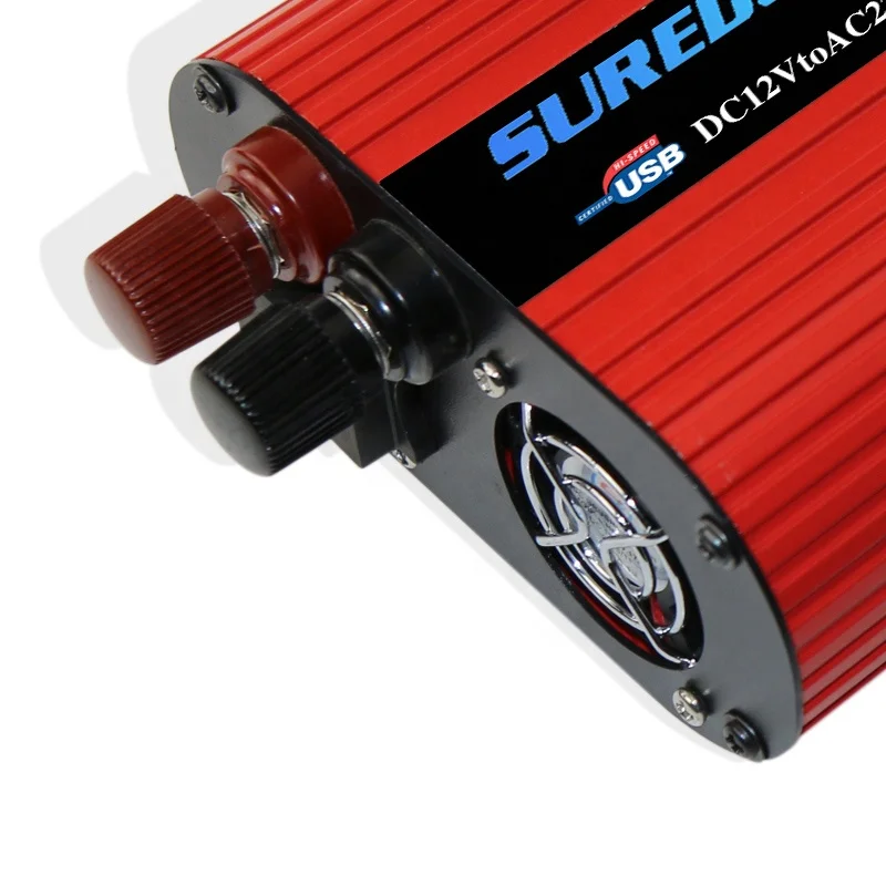 Suredom OEM Sockets Portable Inverter 12V 220V 2000W Solar Inverter Off-Grid with external fuses