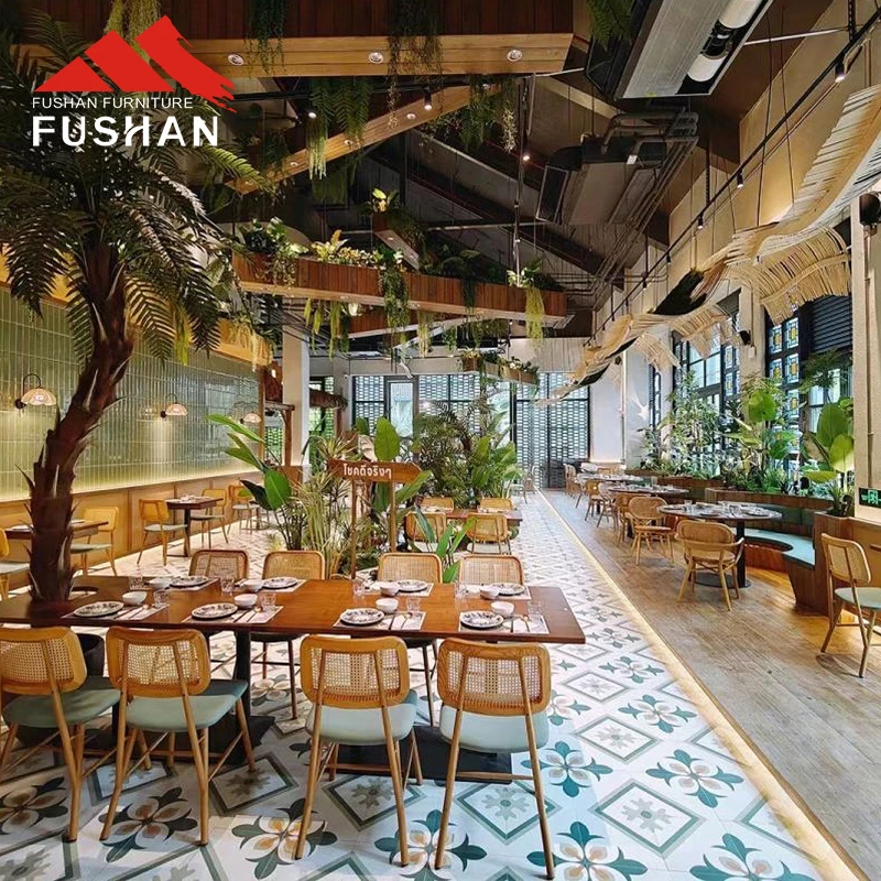 Manufacturer 2023 new design  Bistro Chairs  metal frame PE Rattan back indoor restaurant Chair