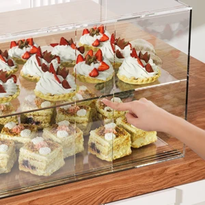 Transparent Acrylic Cake and Bread Display Cabinet Desktop Dustproof Cabinet Cake Display Cabinet Bread Rack Baking Rack