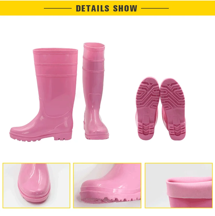 waterproof cheap Industrial anti-slip rubber women water pvc rain boots gum boots with CE certificate wholesale