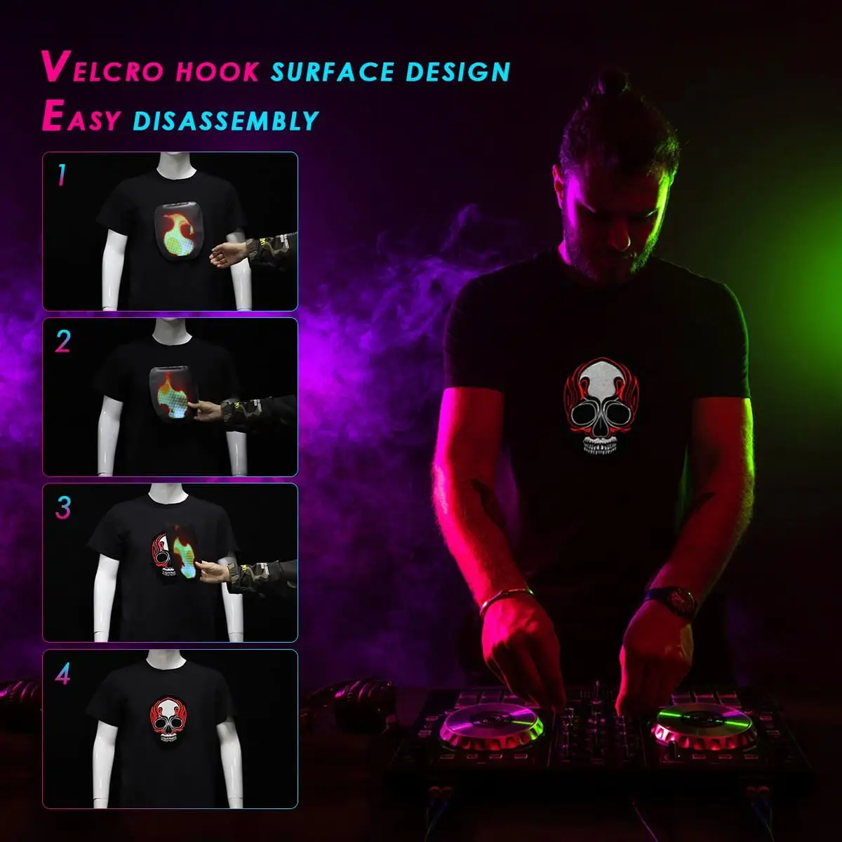 Unisex Fashion App Control LED Shining T Shirt Phone Programmable Flashing LED Display Screen T Shirt