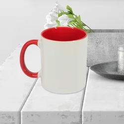 11oz plain white sublimation photo print Inner color coated mug