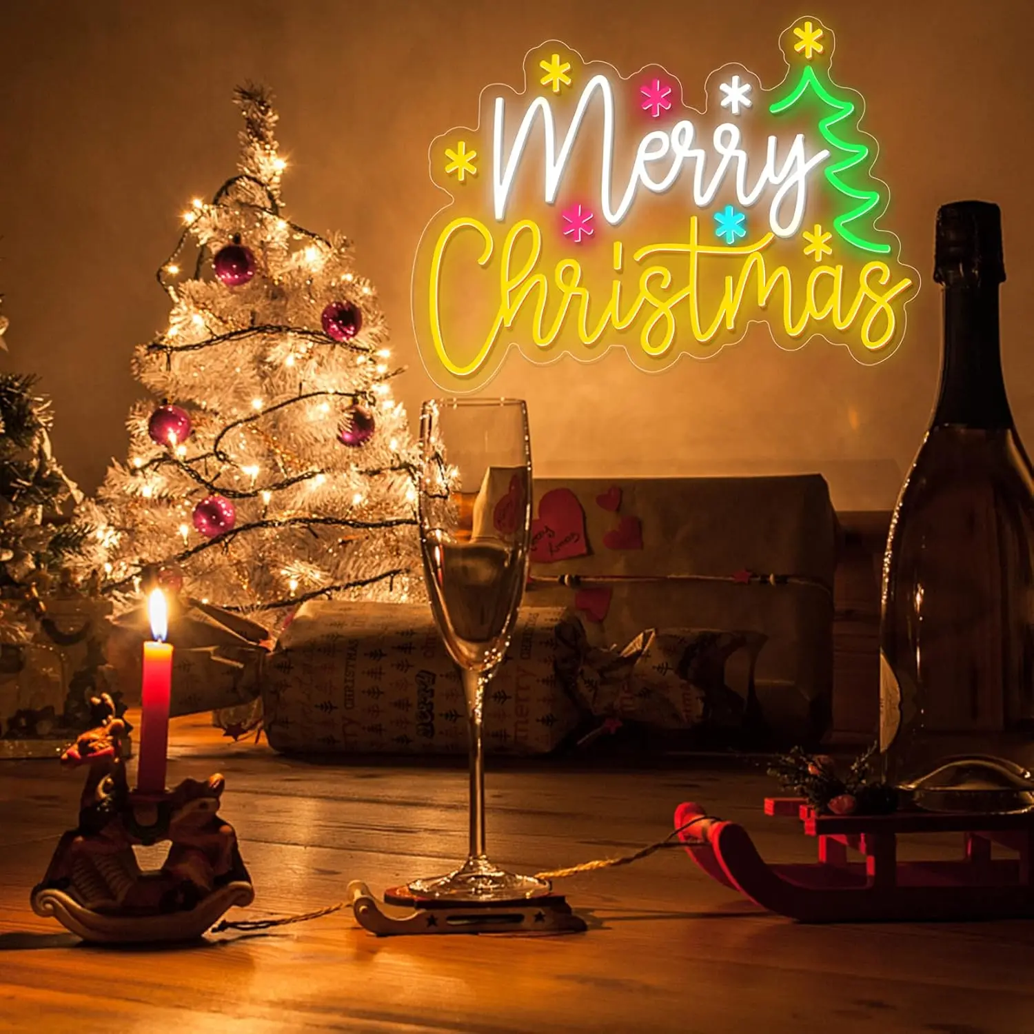 Design Custom Christmas Neon Sign High Quality 3D Infinity Mirror Led Christmas Day Neon Lights for Home Event Decor