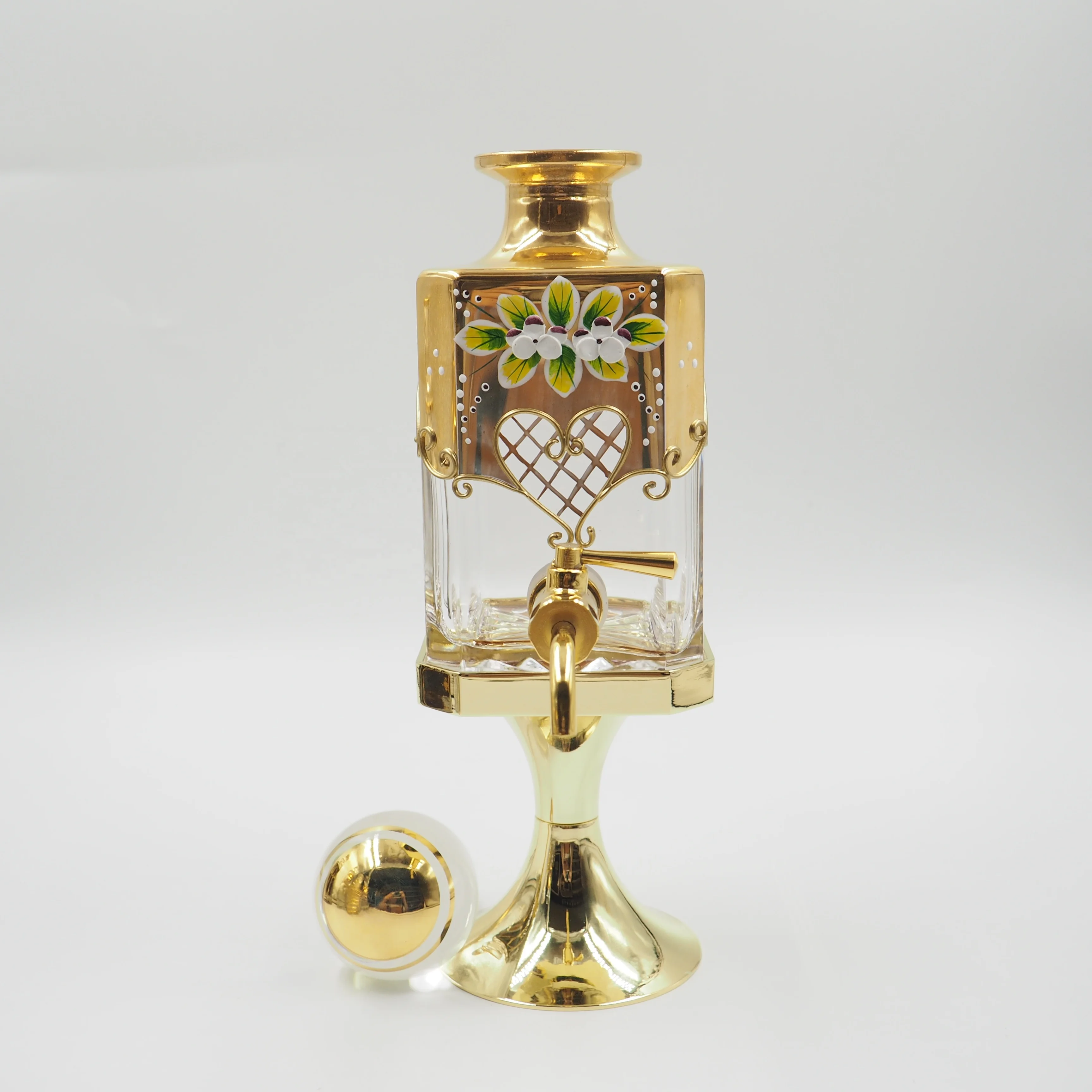 450ml arabic dubai attar oil glass bottle decanter with tap