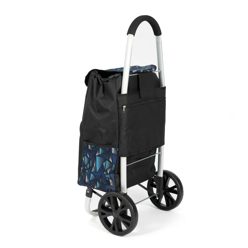 Hand Carts & Trolleys Wholesale 600D Polyester Folding Shopping Cart Trolley Bag Shopping Trolley