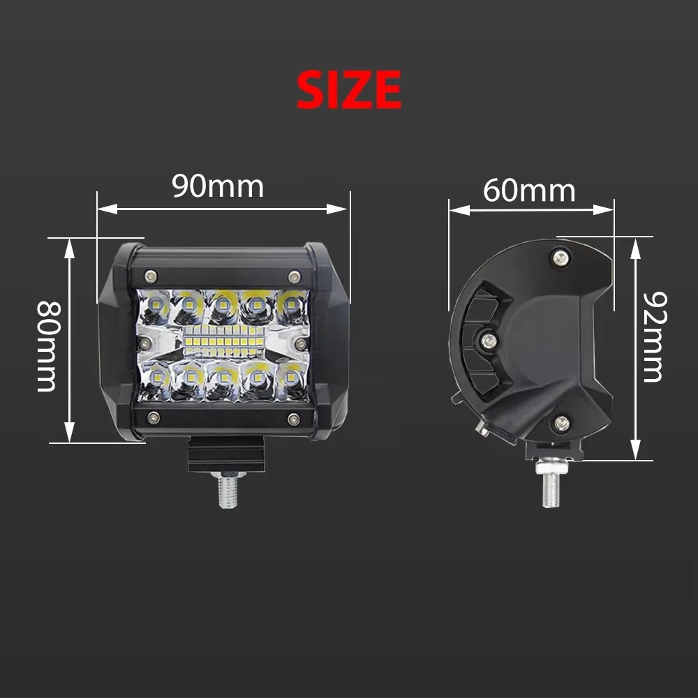 top selling car bar 60w waterproof rate 4 inch led work light